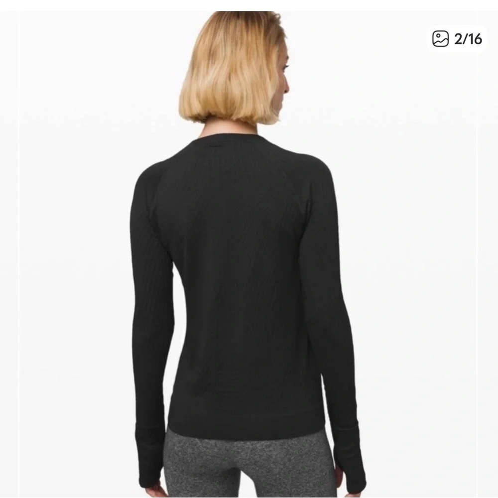 Lululemon Black Rest Less Long Sleeve Top - Picture 2 of 4
